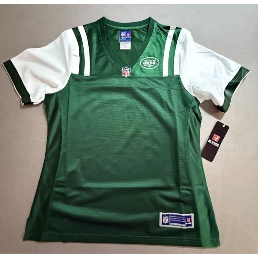 New York Jets NFL Player Pro Line Jersey Womens Small Green‎ Blank Short Sleeve.